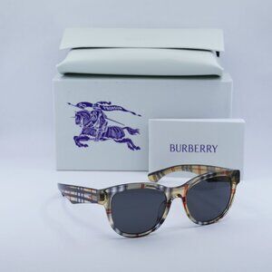 Burberry BE4432U 412287 Square Sunglasses - Vintage Check/Grey